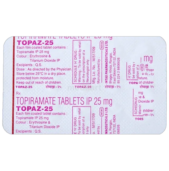 topaz 25mg tablet 15's